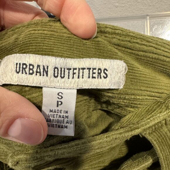 Urban Outfitters Micro Mini Skirt Green Corduroy Cargo Y2K Grunge Women sz Small - Picture 3 of 8